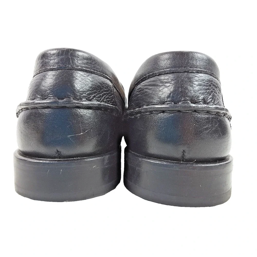 Belvedere Studio Michelle Men's Black Pebbled Leather Penny Loafer Shoe‎ Sz 9 EE